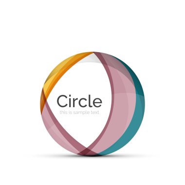 Daire logo. Şeffaf örtüşen girdap şekiller. Modern temiz iş simgesi