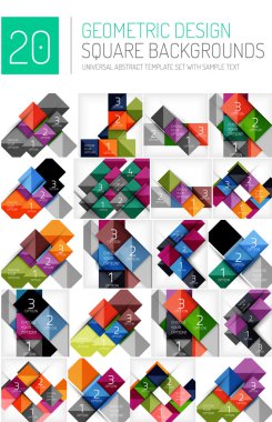 Kare geometrik arka planlar mega toplama