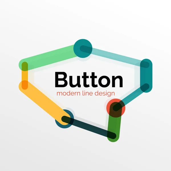 細い線デザイン幾何学的なボタン、フラットの図 — ストックベクタ