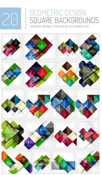 Mega collectie van vierkant geometrische achtergronden — Stockvector