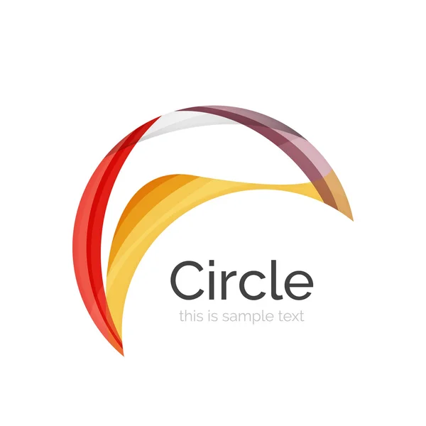 Circle logo. Transparent overlapping swirl shapes. Modern clean business icon — Stock Vector