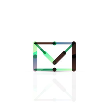 Vektör e-posta iş sembolü, ya da işaret logo. Doğrusal minimalist düz simgesi tasarım