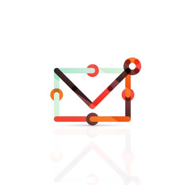 Vektör e-posta iş sembolü, ya da işaret logo. Doğrusal minimalist düz simgesi tasarım