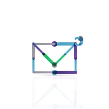 Vektör e-posta iş sembolü, ya da işaret logo. Doğrusal minimalist düz simgesi tasarım