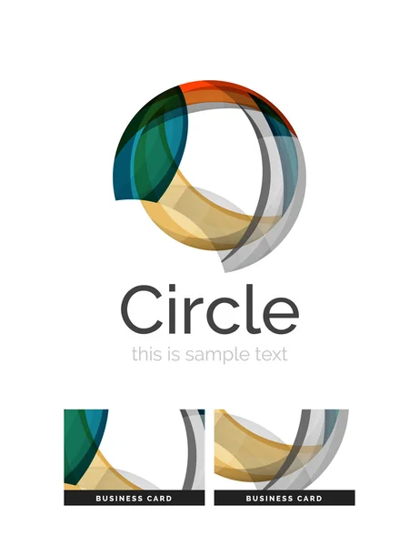 Logo du cercle. Formes de tourbillon se chevauchant transparentes. icône moderne entreprise propre — Image vectorielle