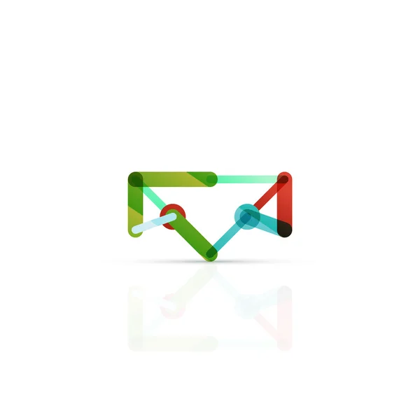 Vektor e-mail üzleti szimbólum, vagy a jel logo. Lineáris minimalista lakás ikon tervezés — Stock Vector