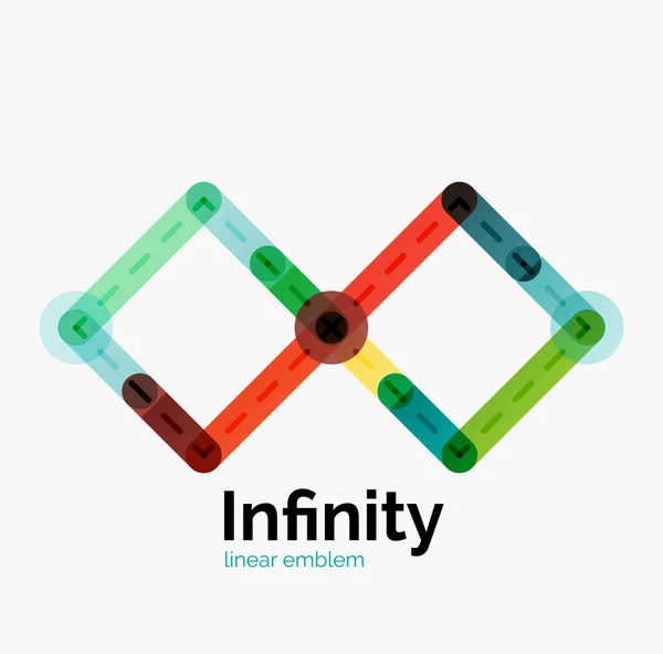 Vector infinity logotyp, platt färgglada design — Stock vektor