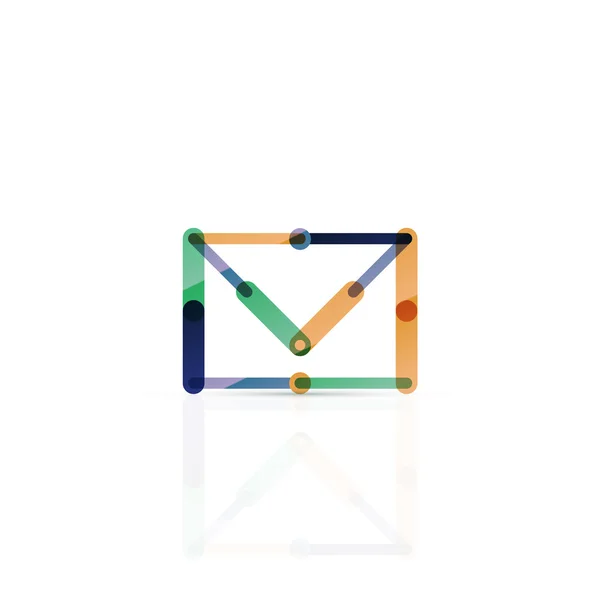 Símbolo de negocio de correo electrónico vectorial, o en el logotipo signo. Diseño lineal minimalista de iconos planos — Archivo Imágenes Vectoriales