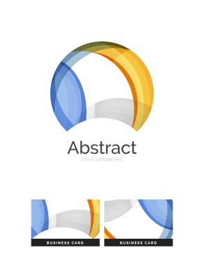 Daire logo. Şeffaf örtüşen girdap şekiller. Modern temiz iş simgesi