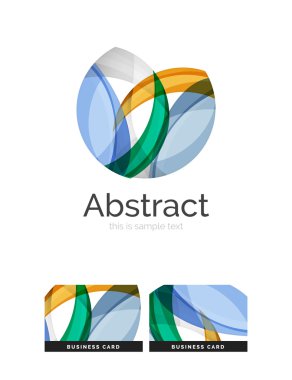 Daire logo. Şeffaf örtüşen girdap şekiller. Modern temiz iş simgesi