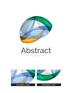 Daire logo. Şeffaf örtüşen girdap şekiller. Modern temiz iş simgesi