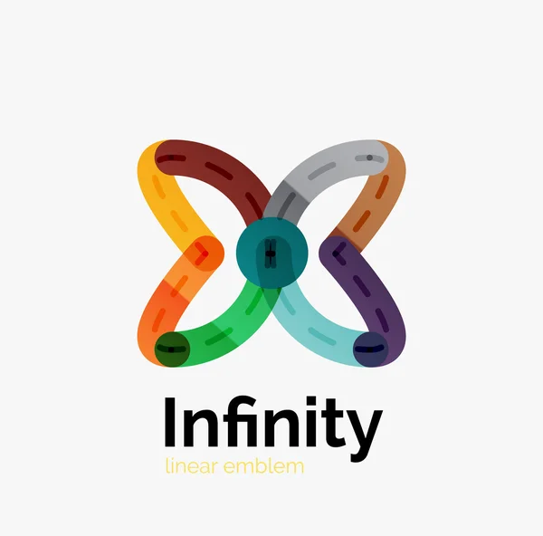 Vector infinity logotyp, platt färgglada design — Stock vektor