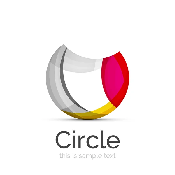 Circle logo. Transparent overlapping swirl shapes. Modern clean business icon — Stock Vector