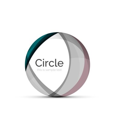 Daire logo. Şeffaf örtüşen girdap şekiller. Modern temiz iş simgesi