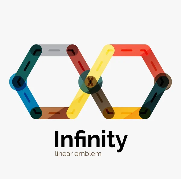 Vector infinity logotyp, platt färgglada design — Stock vektor