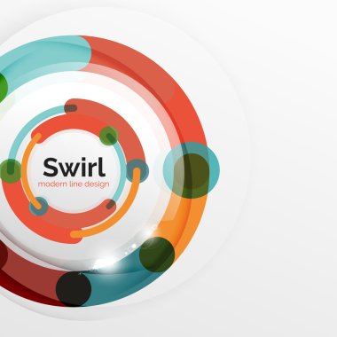 Renkli düz tasarım arka plan. Girdap ve daire beyaz çizgiler şeklinde