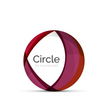 Daire logo. Şeffaf örtüşen girdap şekiller. Modern temiz iş simgesi