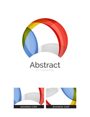 Daire logo. Şeffaf örtüşen girdap şekiller. Modern temiz iş simgesi