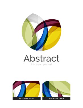 Daire logo. Şeffaf örtüşen girdap şekiller. Modern temiz iş simgesi