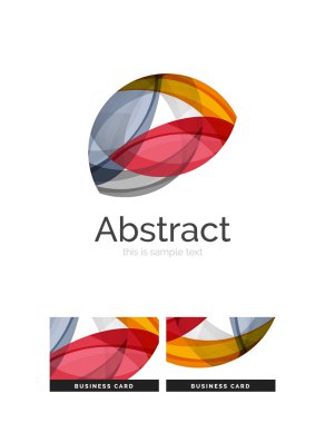 Daire logo. Şeffaf örtüşen girdap şekiller. Modern temiz iş simgesi