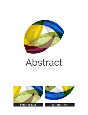 Daire logo. Şeffaf örtüşen girdap şekiller. Modern temiz iş simgesi