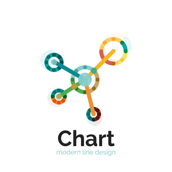 细线图表标志设计。图图标现代彩色平面样式 — 图库矢量图片