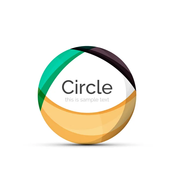 Logotipo do círculo. Transparente sobreposição de formas de redemoinho. Ícone de negócio limpo moderno — Vetor de Stock