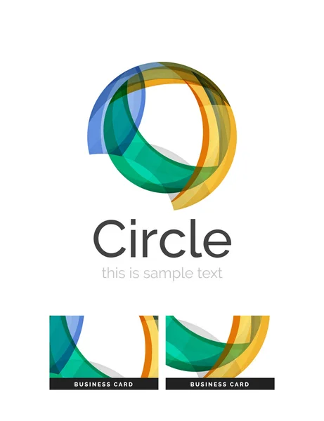 Logo du cercle. Formes de tourbillon se chevauchant transparentes. icône moderne entreprise propre — Image vectorielle