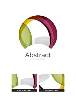 Daire logo. Şeffaf örtüşen girdap şekiller. Modern temiz iş simgesi