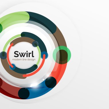 Renkli düz tasarım arka plan. Girdap ve daire beyaz çizgiler şeklinde