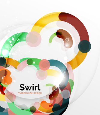 Renkli düz tasarım arka plan. Girdap ve daire beyaz çizgiler şeklinde