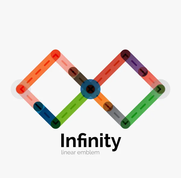 Vector infinity logotyp, platt färgglada design — Stock vektor