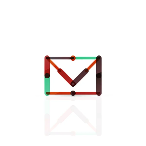 Símbolo de negocio de correo electrónico vectorial, o en el logotipo signo. Diseño lineal minimalista de iconos planos — Archivo Imágenes Vectoriales