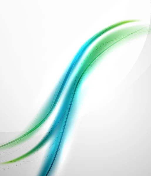 Modèle de conception d'onde de soie brillante bleue — Image vectorielle