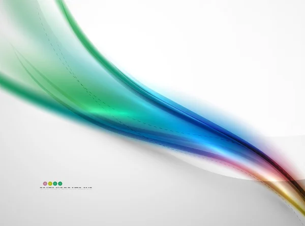 Color arco iris brillante seda elegante ola — Vector de stock