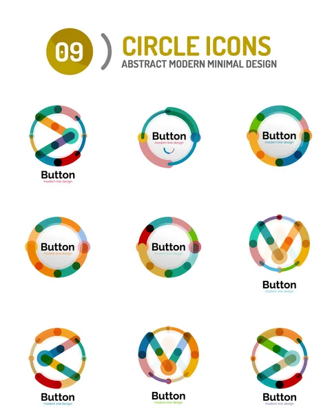 Коллекция абстрактных логотипов кругов — стоковый вектор