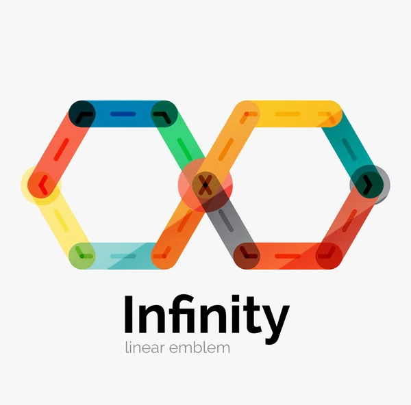 Vector infinity logo, flat colorful design — Stock Vector