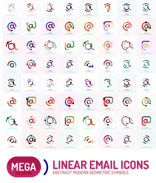 Mega conjunto de logotipos de e-mail — Vetor de Stock