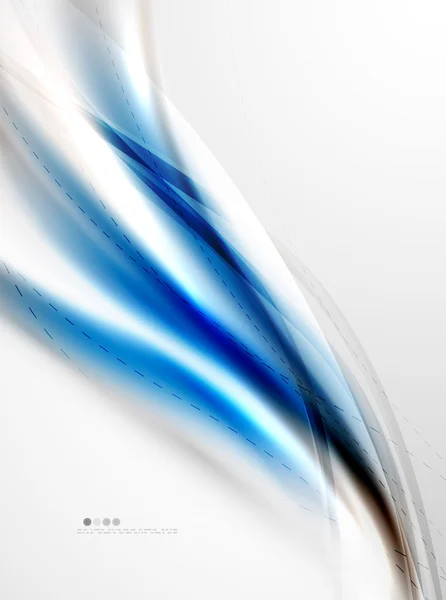 Modello di design ondulato in seta blu lucido — Vettoriale Stock