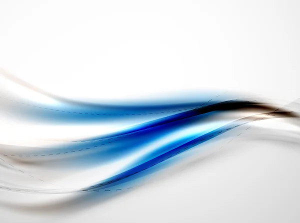Modelo de design de onda de seda brilhante azul — Vetor de Stock