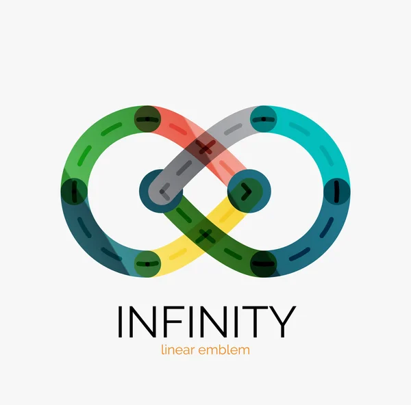 Vector infinity logotyp, platt färgglada design — Stock vektor
