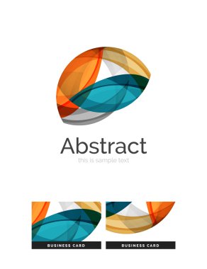 Daire logo. Şeffaf örtüşen girdap şekiller. Modern temiz iş simgesi