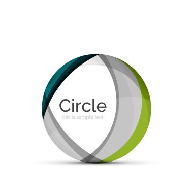 Daire logo. Şeffaf örtüşen girdap şekiller. Modern temiz iş simgesi