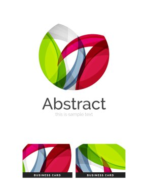 Daire logo. Şeffaf örtüşen girdap şekiller. Modern temiz iş simgesi