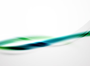 Mavi parlak ipek dalga tasarım şablonu