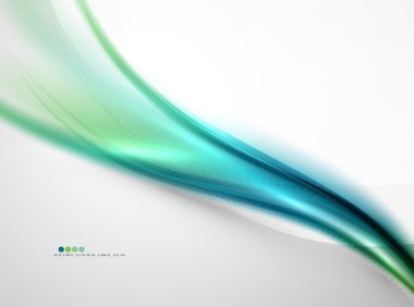 Mavi parlak ipek dalga tasarım şablonu