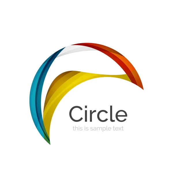 Circle logo. Transparent overlapping swirl shapes. Modern clean business icon — Stock Vector