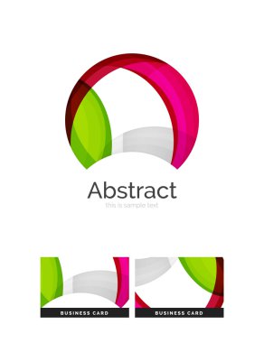 Daire logo. Şeffaf örtüşen girdap şekiller. Modern temiz iş simgesi