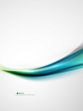 Mavi parlak ipek dalga tasarım şablonu