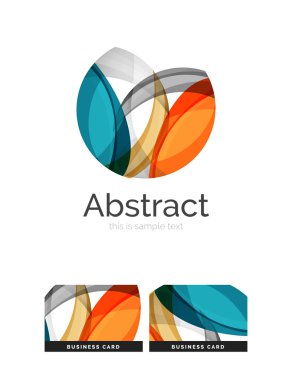 Daire logo. Şeffaf örtüşen girdap şekiller. Modern temiz iş simgesi